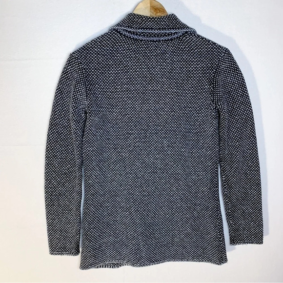 Talbots Wool Blend Black White Cardigan Button Sweater - Picture 2 of 6